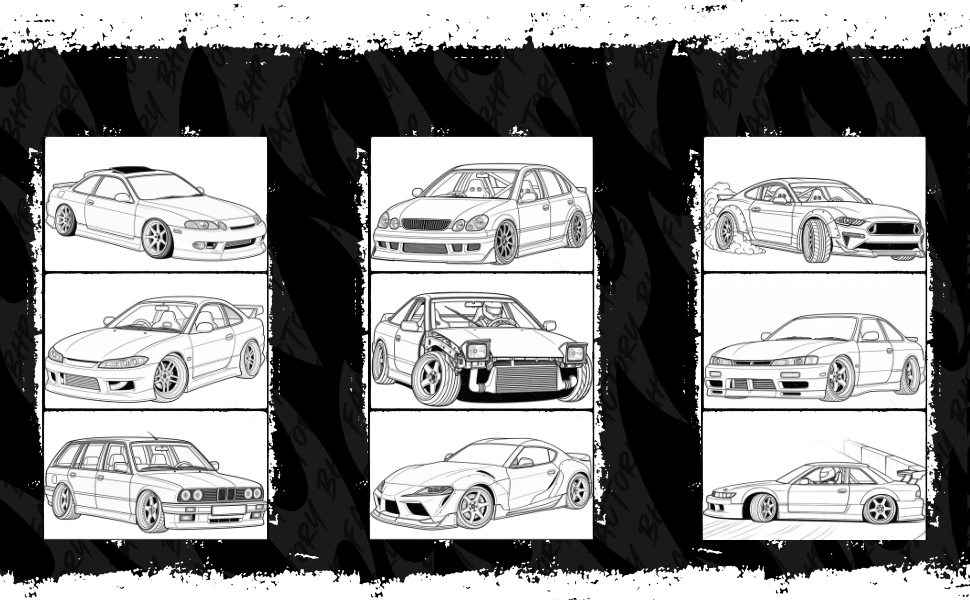 Modified Cars Coloring Book Drift Edition