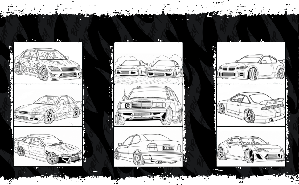 Modified Cars Coloring Book Drift Edition