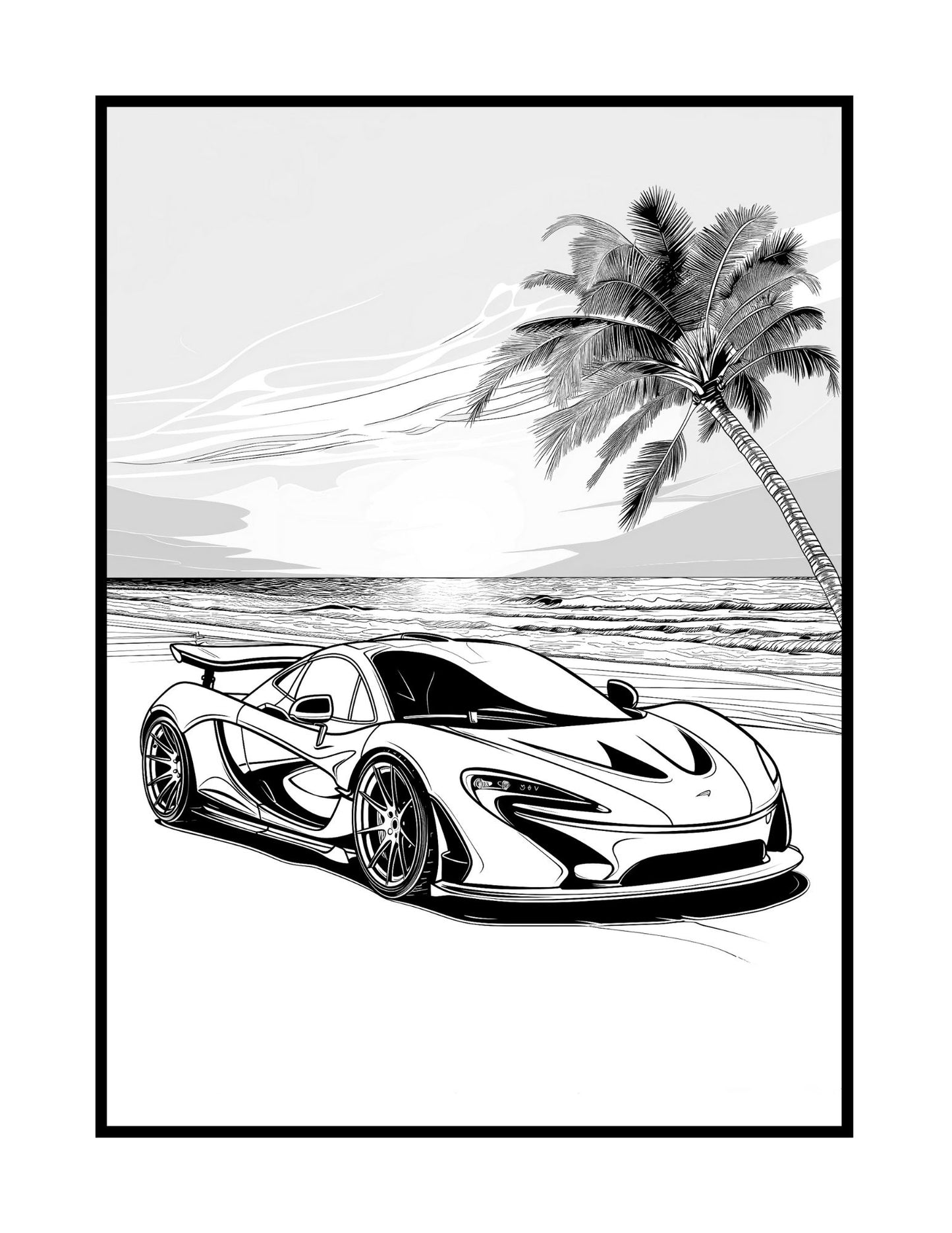 Exotic Sports Cars Coloring Book (PDF - Digital Download [50 Pages])