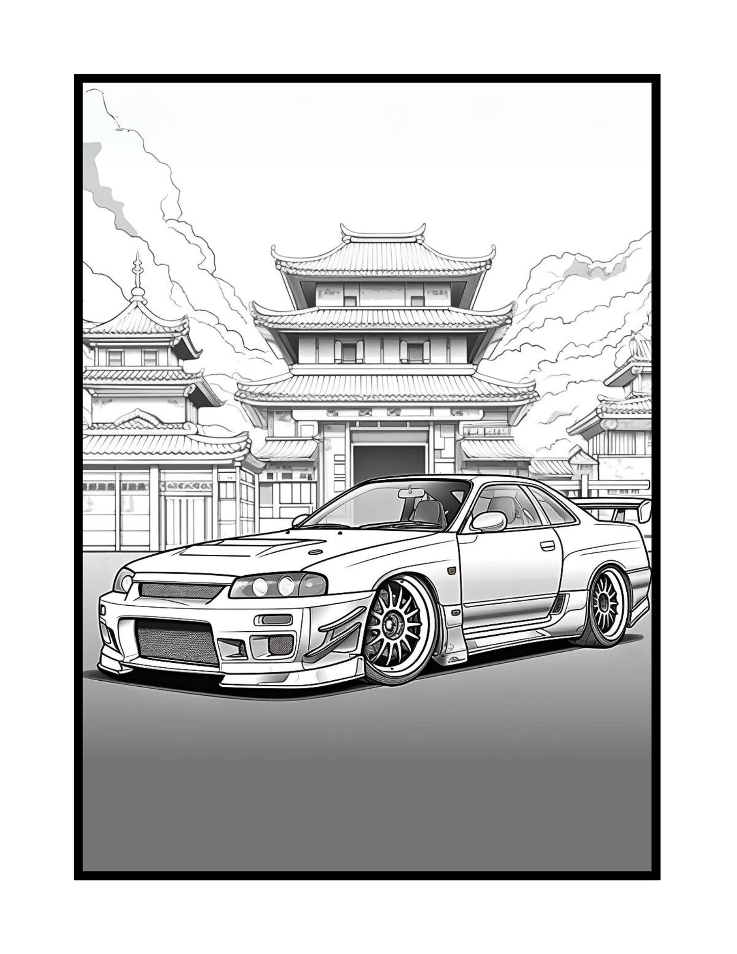 JDM: Japanese Cars Coloring Book (PDF - Digital Download [50 Pages])