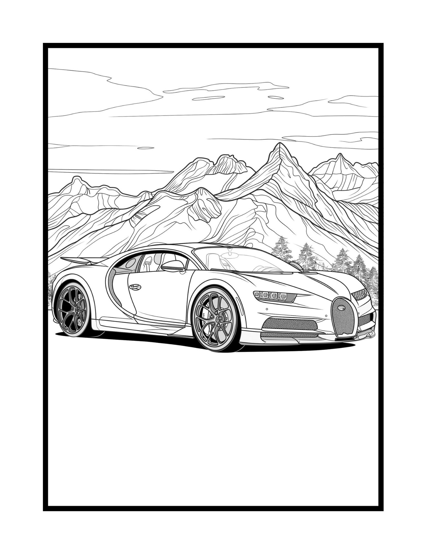 Exotic Sports Cars Coloring Book (PDF - Digital Download [50 Pages])