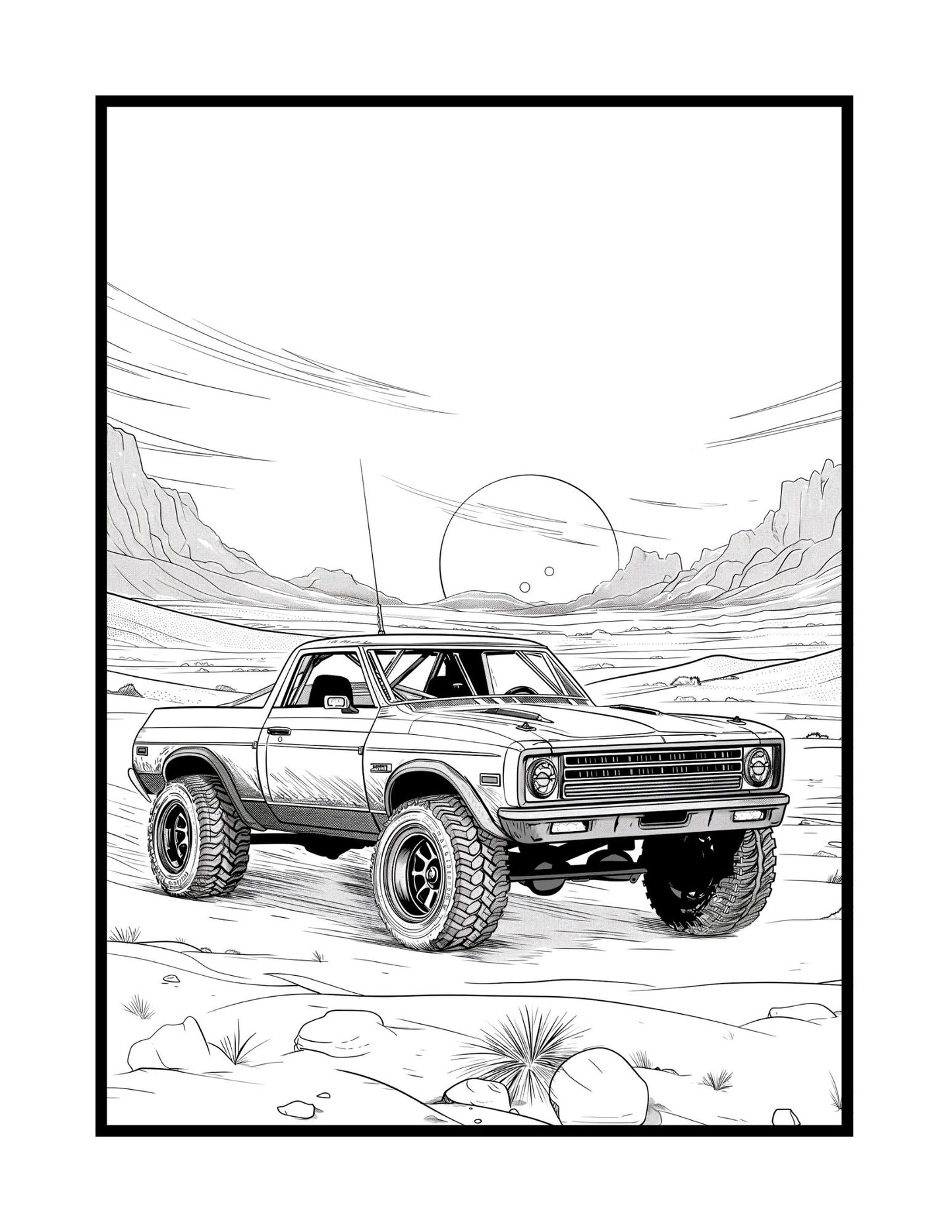American Muscle Cars Coloring Book (PDF - Digital Download [50 Pages])