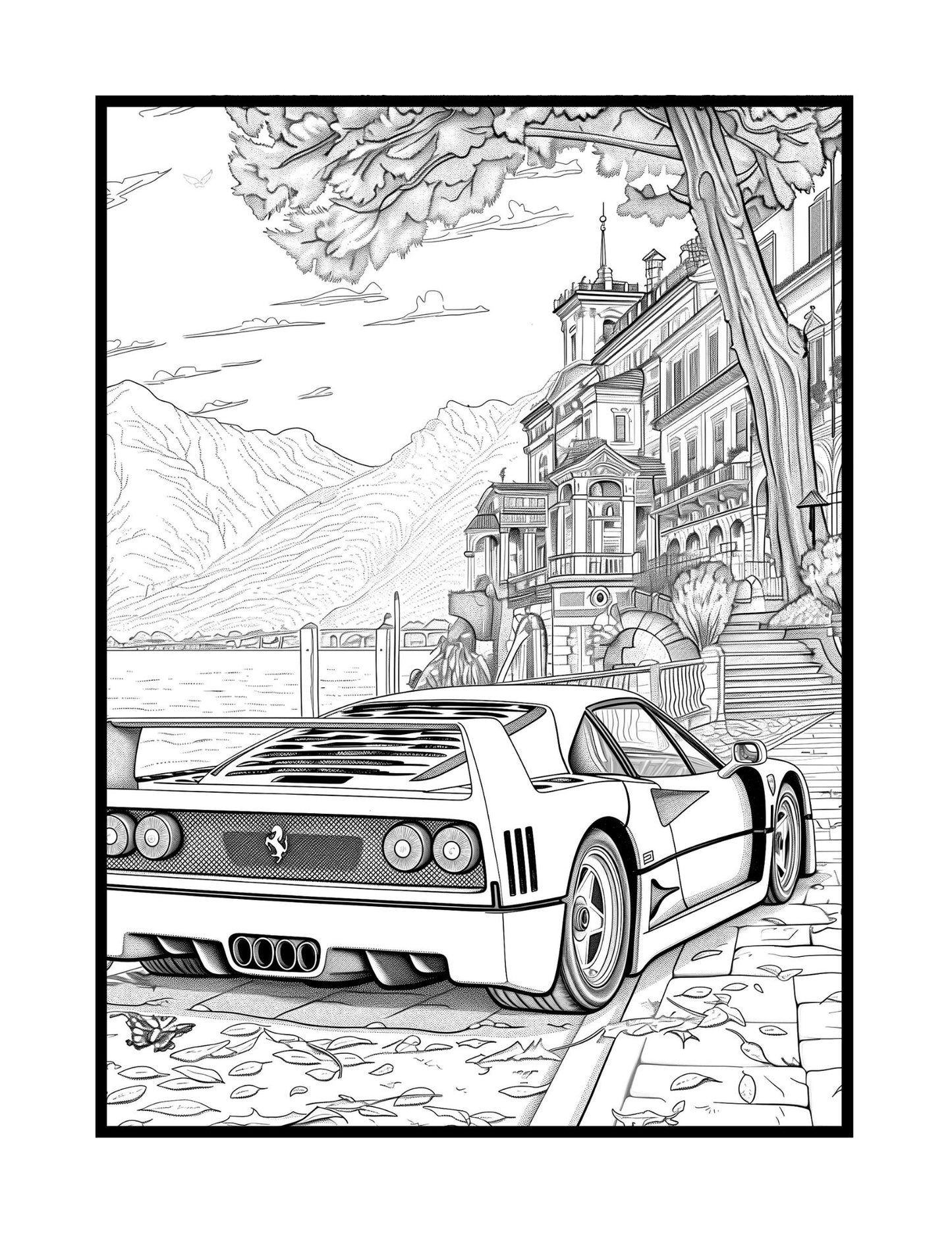 Exotic Sports Cars Coloring Book (PDF - Digital Download [50 Pages])