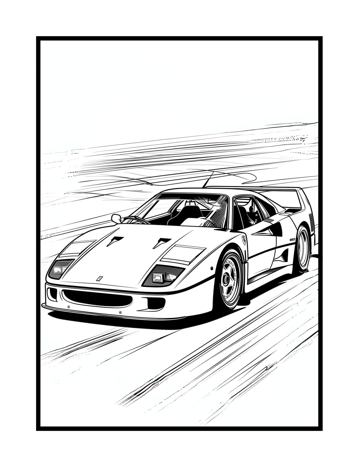 Exotic Sports Cars Coloring Book (PDF - Digital Download [50 Pages])