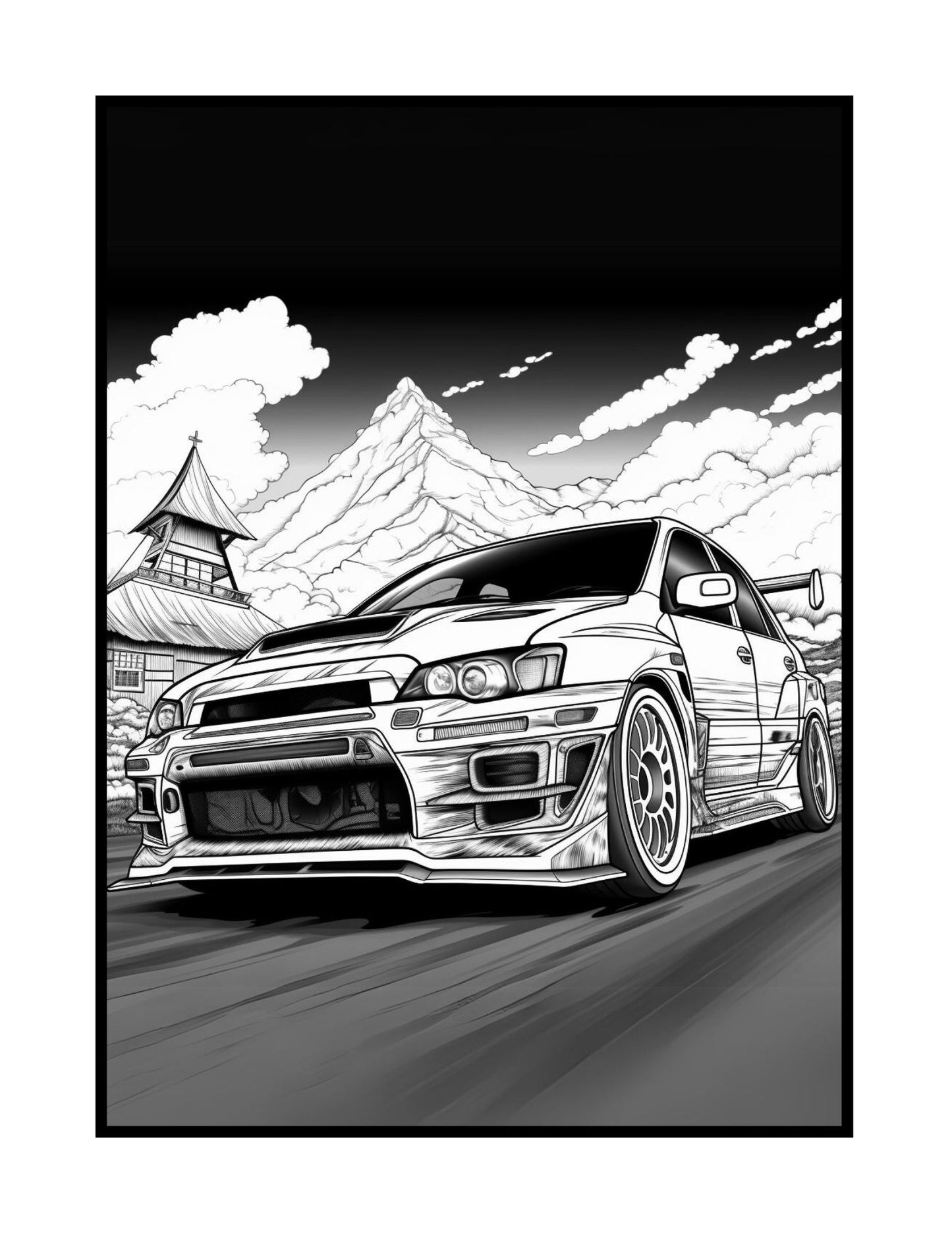 JDM: Japanese Cars Coloring Book (PDF - Digital Download [50 Pages])