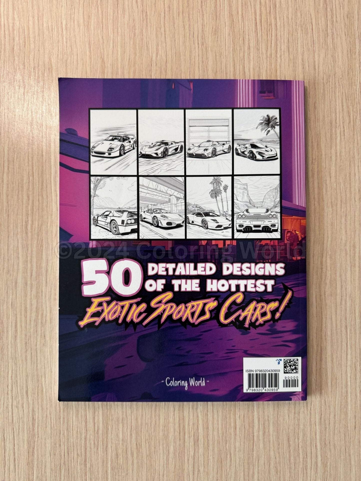 Exotic Sports Cars Coloring Book