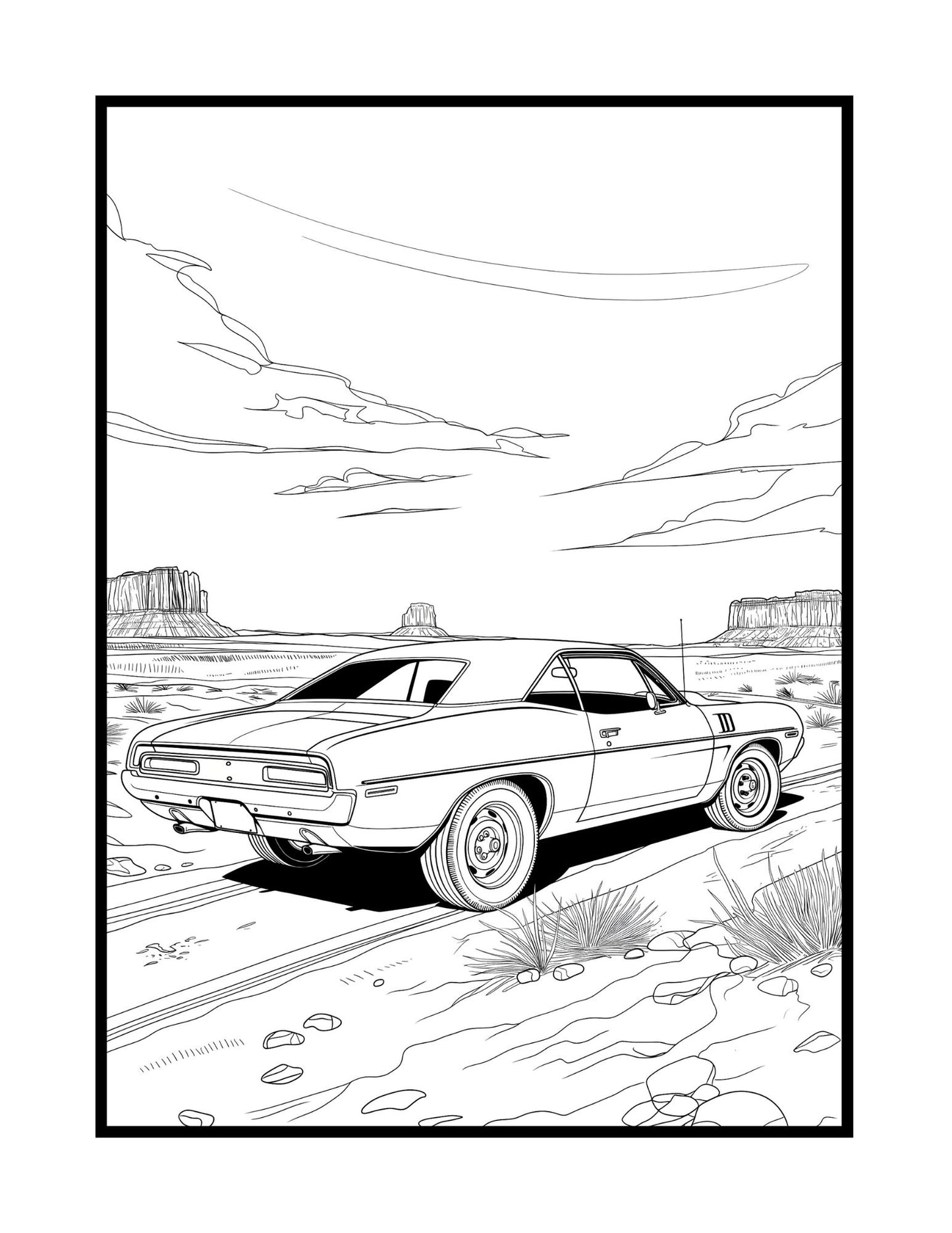 American Muscle Cars Coloring Book (PDF - Digital Download [50 Pages])
