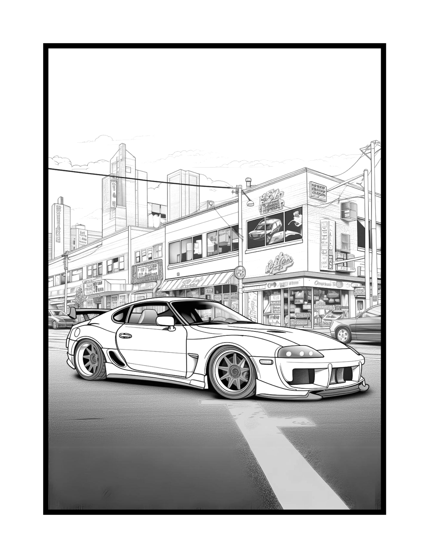 JDM: Japanese Cars Coloring Book (PDF - Digital Download [50 Pages])
