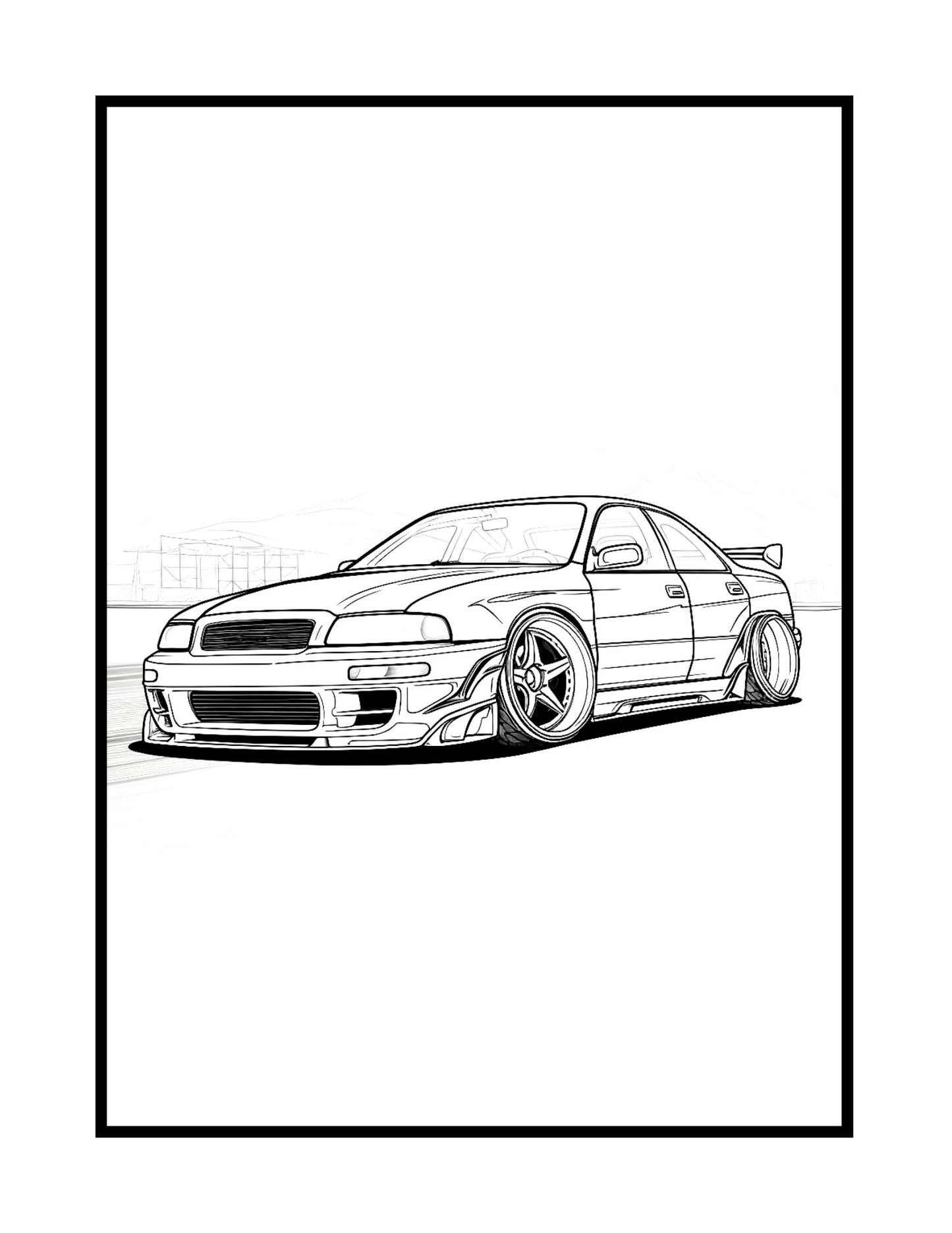 JDM: Japanese Cars Coloring Book (PDF - Digital Download [50 Pages])