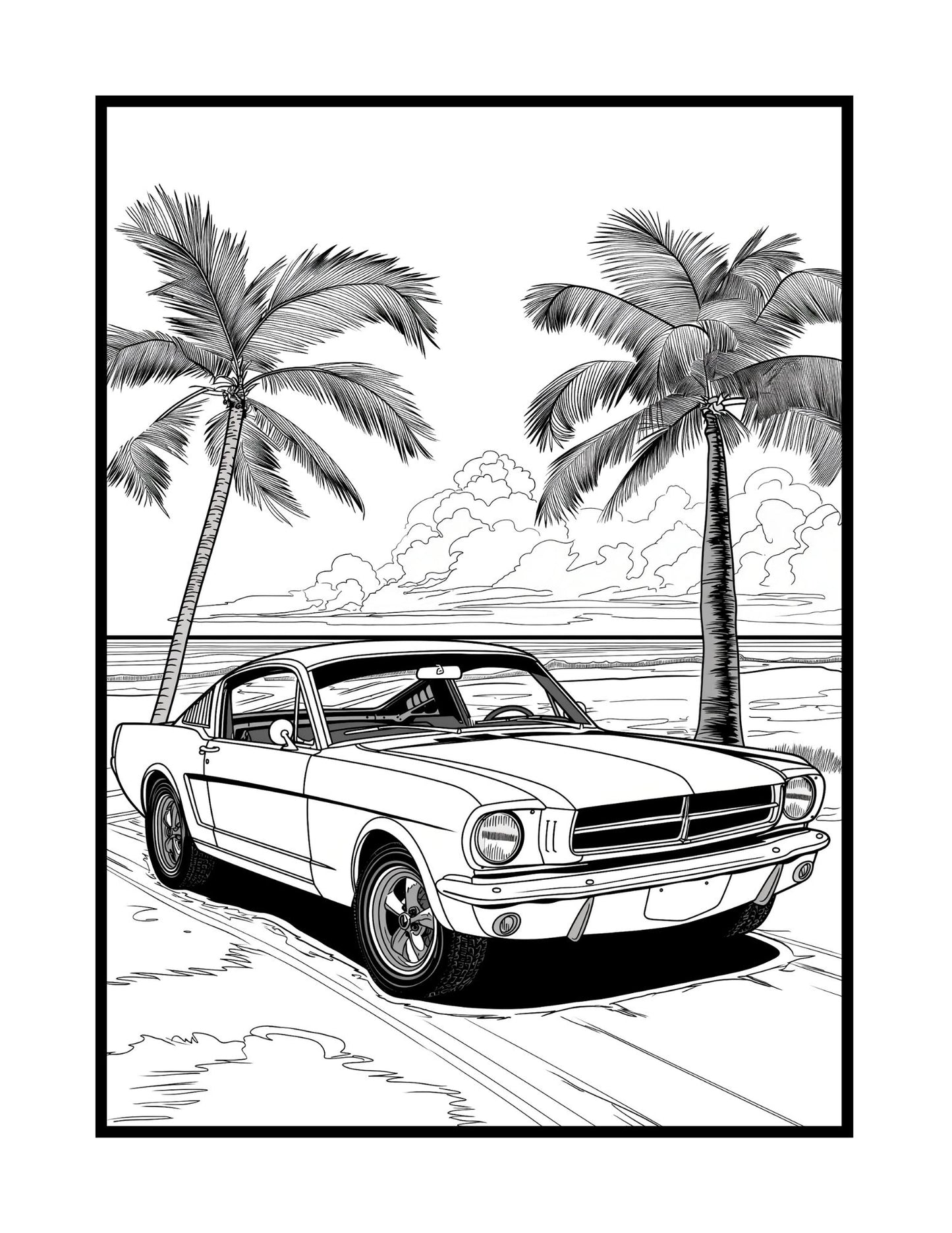 American Muscle Cars Coloring Book (PDF - Digital Download [50 Pages])
