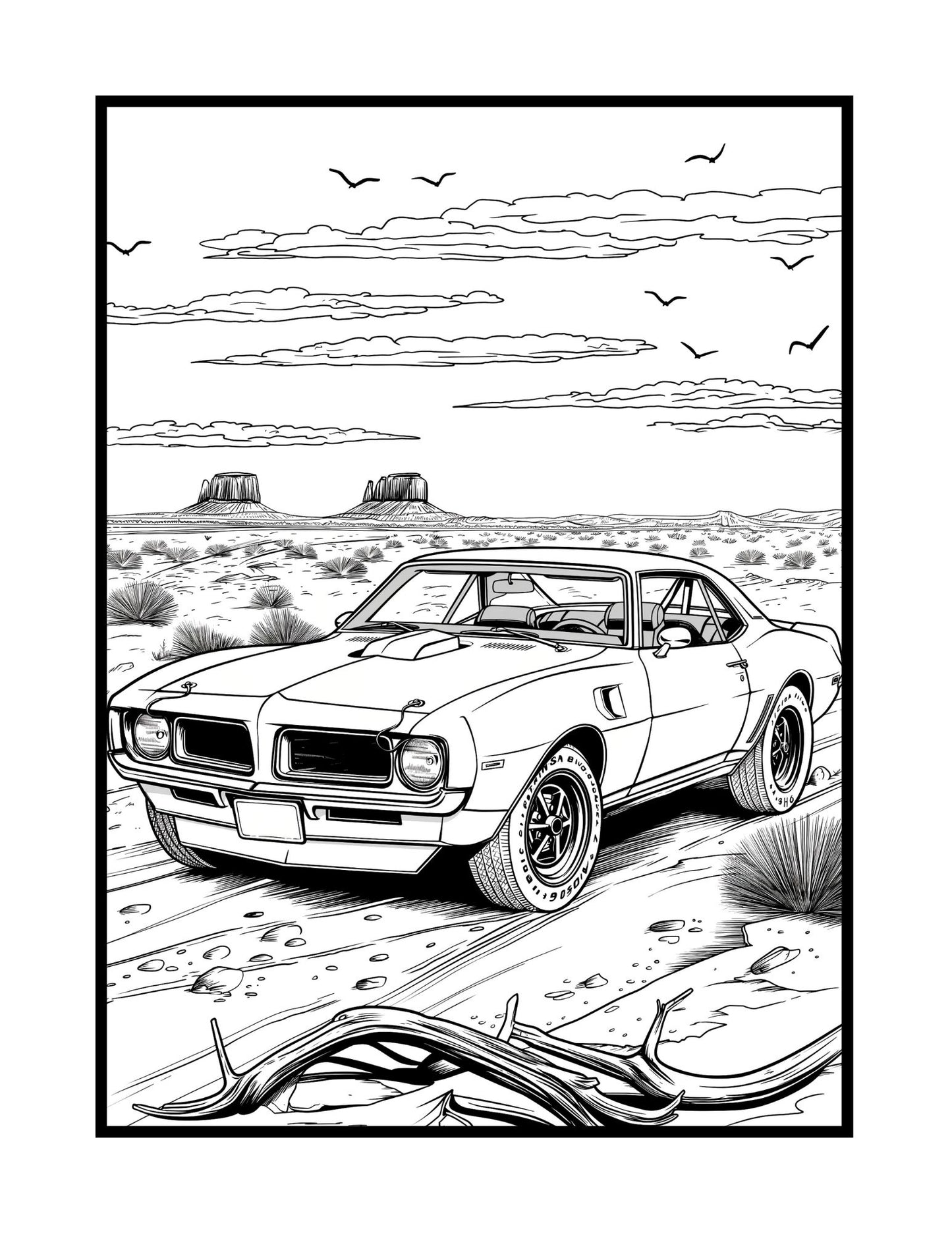 American Muscle Cars Coloring Book (PDF - Digital Download [50 Pages])